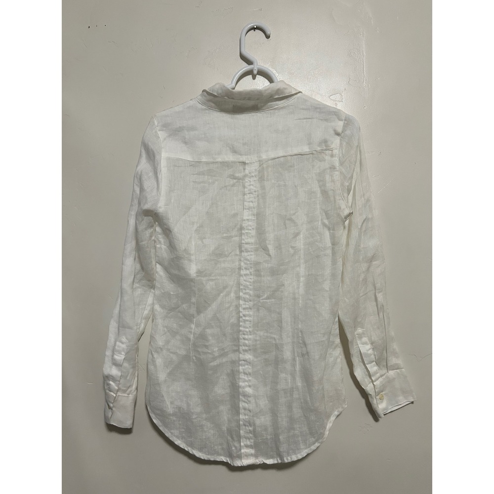 CP Shades White 100% Linen Button Down Shirt Long Sleeve Blouse XS‎ Made in USA - Picture 2 of 5